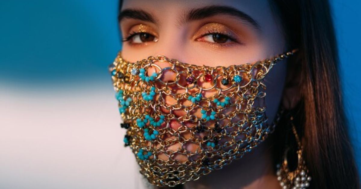 Designer Face Masks with Chain Details Merging Safety and Style