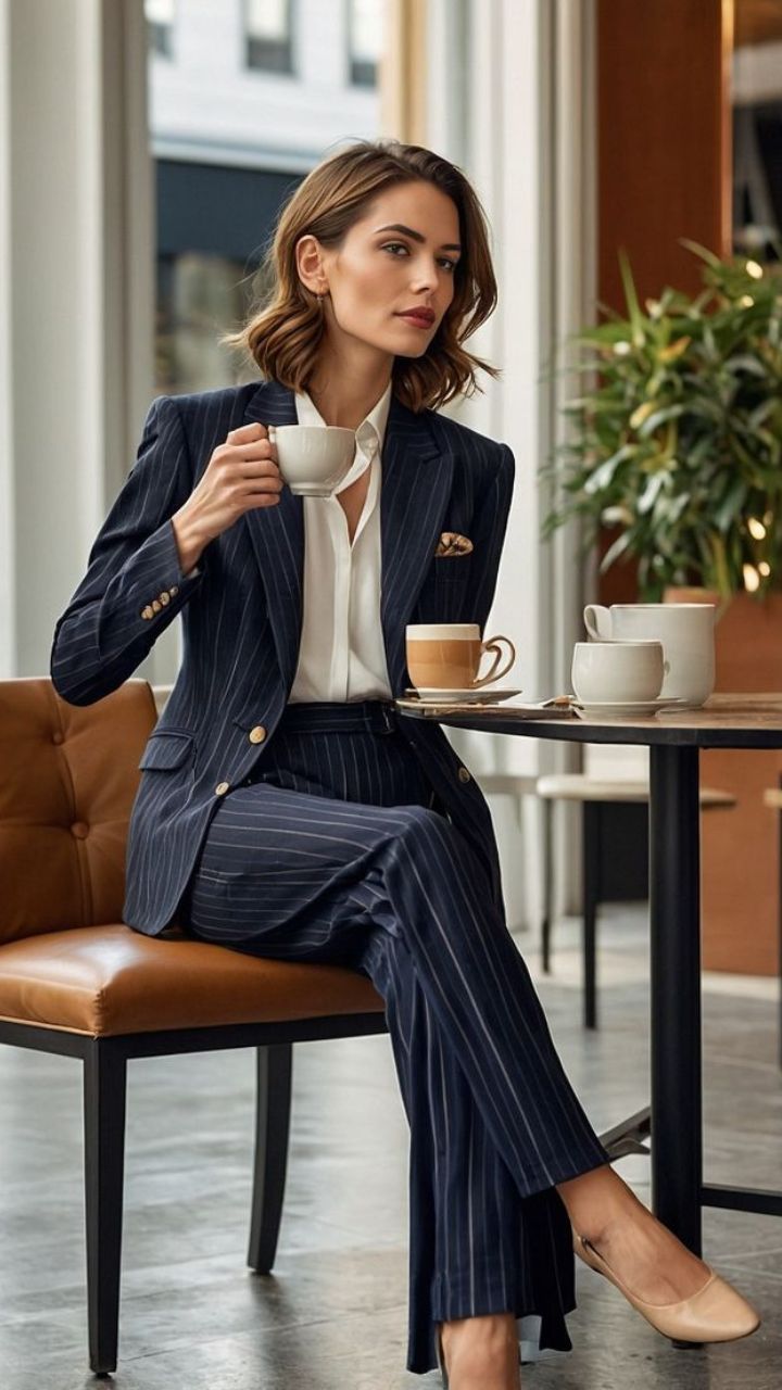 Power Suit with a Feminine Touch