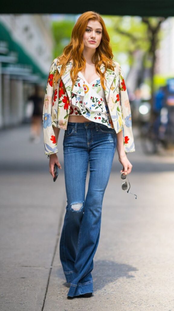 Soft Denim and Floral Top Combo: Casual Chic